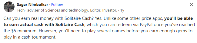 is solitaire cash legit