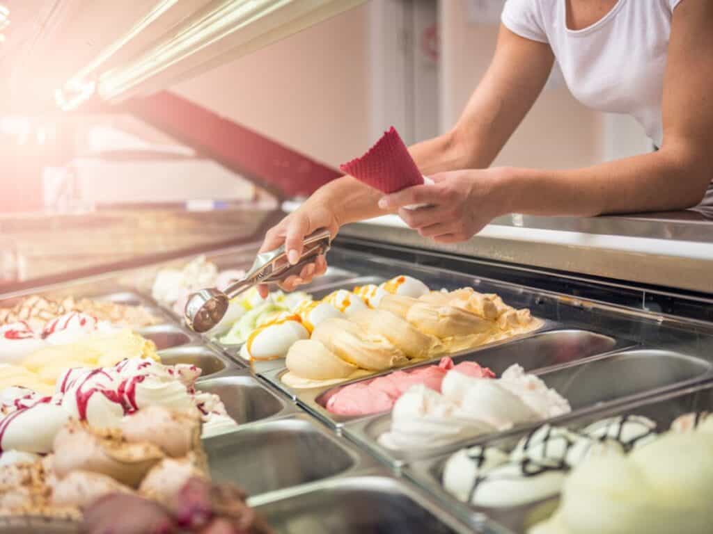 Ice Cream Scooper at a Local Dessert Shop